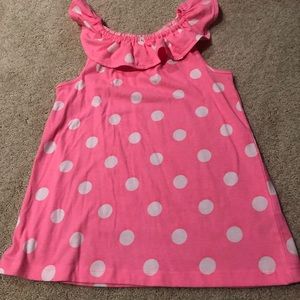 Carter’s shirt - pink with white polka dots